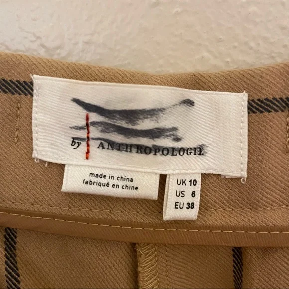 Anthropologie Sable Windowpane Trousers Size 6 Office Wear Professional EUC - Picture 7 of 9